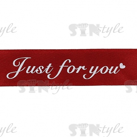 Лента атласная с принтом, ширина 25 мм, намотка 100 ярдов, цвет бордовый (№37)  фото 3