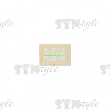 Аппликация пришивная ПВХ, размер 43х30 мм, цвет бежевый+зеленый  фото 1