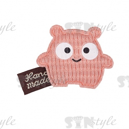 Аппликация 3D "Мишка", цвет грязно-розовый, размер 45х30 мм фото 1