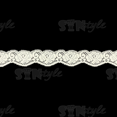 Кружево эластичное, ширина 35 мм, цвет шампань, намотка 15 ярдов, материал лайкра фото 1