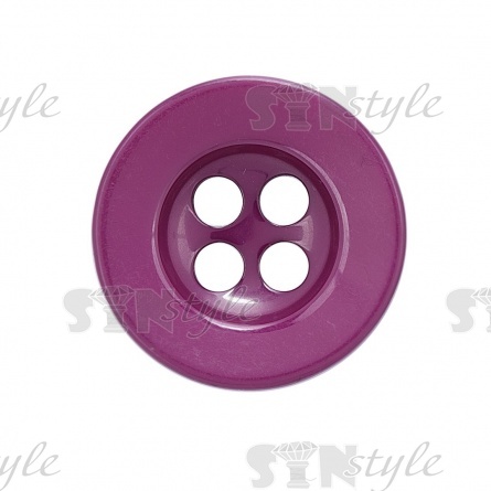Пуговица пластиковая на четыре прокола, темно-фиолетовая, 34L фото 2