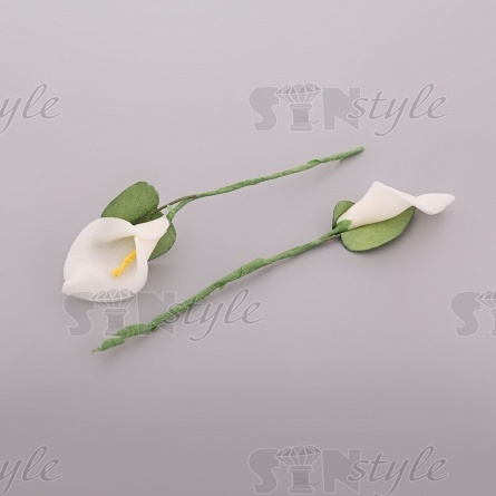 Цветочки свадебные, размер 17х30 мм, цвет белый фото 1