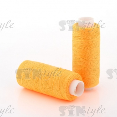 Нитки полиэстер 40/2, цвет №1134 (ярко-оранжевый), катушка 400Y фото 1