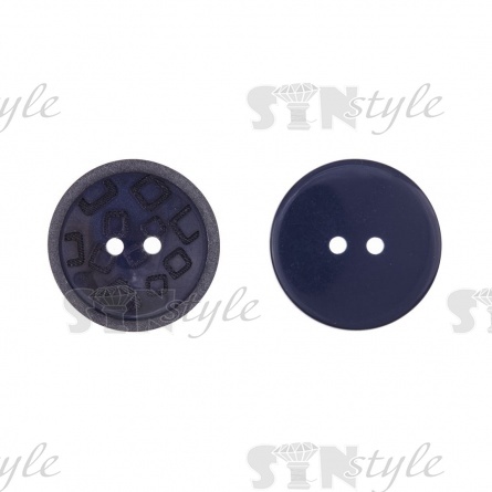 Пуговица пластиковая на два прокола, темно-синяя, 40L фото 2