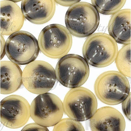 Пуговица пластиковая на четыре прокола, размер 40L, цвет темно-бежевый+коричневый фото 3