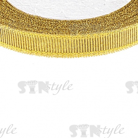 Лента люрикс, ширина 10 мм, цвет золотой, намотка 25 ярдов фото 2