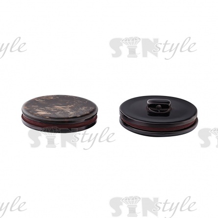 Пуговица пластиковая, на ножке, кофейная, окрашена под мрамор, 54L фото 2