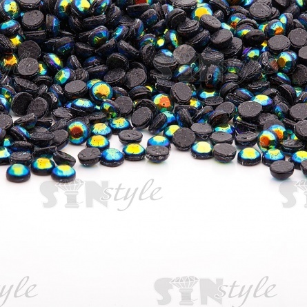 Стразы термоклеевые акриловые SS10, цвет голубой радужный (голография), 500 гр/уп фото 1