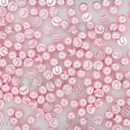 Пуговица пластиковая на ножке, в форме полусферы, светло-розового цвета, размер 18L фото 3