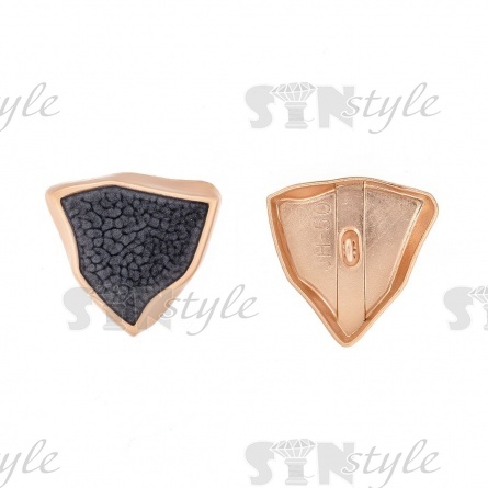 Пуговица металлическая на ножке, размер 40 L, цвет золото/черный фото 1