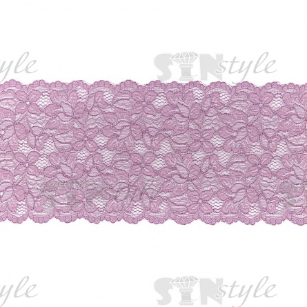 Кружево эластичное, ширина 140 мм, цвет грязно-розовый, намотка 15 ярдов фото 1