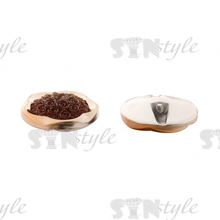 Пуговица пластиковая на полуножке, размер 48L, круглой формы, шляпка в виде цветка, цвет золотой фото 2