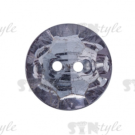 Пуговица пластиковая на два прокола "Кристалл", прозрачная черная, 28L фото 4