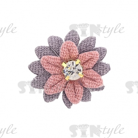 Аппликация 3D "Цветочек" со стразой, разноцветный, размер 30 мм фото 1