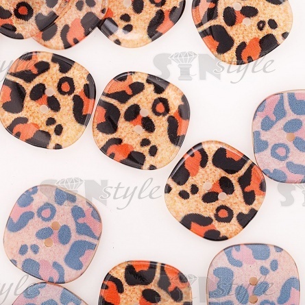 Пуговица пластиковая на два прокола, цвет терракотовый с черным, размер 48L фото 4