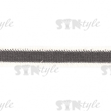 Декоративная тесьма букле с бахромой, цвет черный, ширина 30 мм, намотка 45 ярдов фото 1