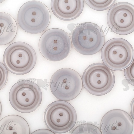 Пуговица пластиковая на два прокола, светло-серая, 40L фото 4