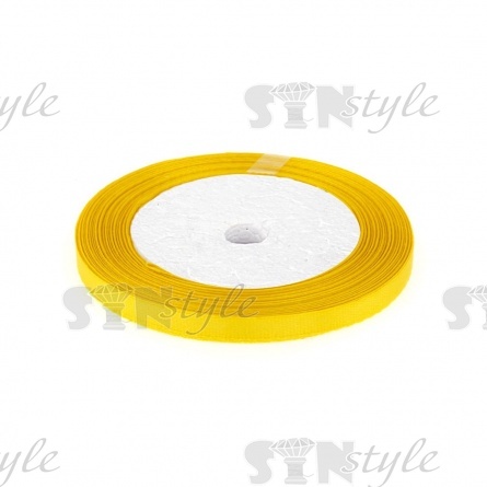  Лента атласная, ширина 6 мм, намотка 25 ярдов, цвет лимонный (№015) фото 1