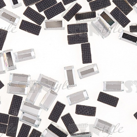 Стразы термоклеевые стеклянные Crystal, форма прямоугольник, размер 2,5х5 мм, цвет прозрачный кристалл, 480 шт/уп фото 2