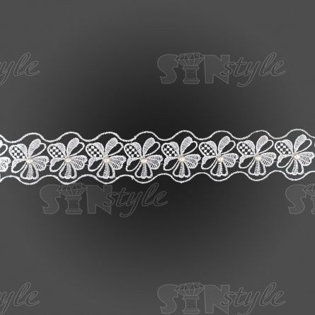 Цветочки из капроновой ленты, ширина 45 мм, намотка 20 ярдов, цвет белый (№7) фото 3