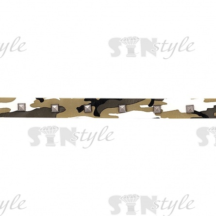 Декоративная тесьма отделочная камуфляжная с заклепками, ширина 25 мм, намотка 10 ярдов фото 2