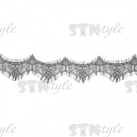 Кружево "Французское", ширина 55 мм, цвет черный, длина 3 метра фото 1