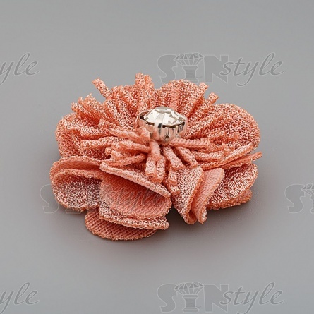 Цветочки декоративные, цвет персиковый, размер 35 мм,  фото 2