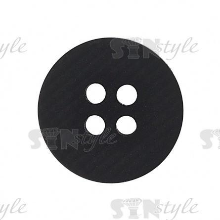 Пуговица пластиковая на четыре прокола, размер 24L, цвет черный фото 2