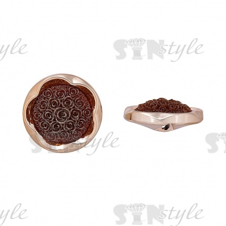 Пуговица пластиковая на полуножке, размер 48L, круглой формы, шляпка в виде цветка, цвет золотой фото 1