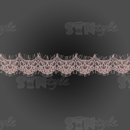 Кружево "Французское", ширина 60 мм, цвет грязно-розовый-2, длина 3 метра фото 2