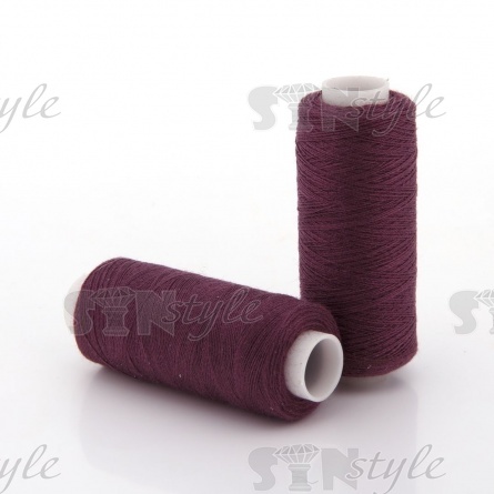 Нитки полиэстер 40/2, цвет №1090 (темно-сиреневый), катушка 400Y фото 1