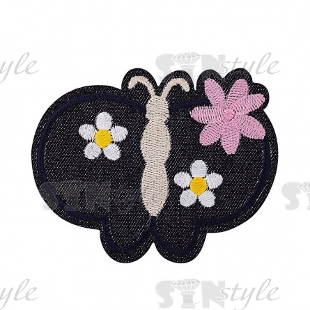 Термоаппликация "Бабочка", размер 80х62 мм, цвет черный фото 1