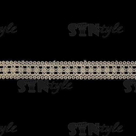 Кружево ажурное с нежным цветочным узором, ширина 30 мм, цвет шампань, намотка 10 ярдов  фото 2