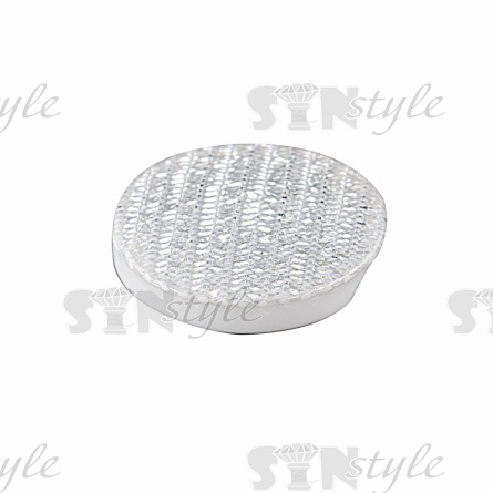 Пуговица пластиковая на полуножке, размер 20L, цвет белый с блестками фото 2