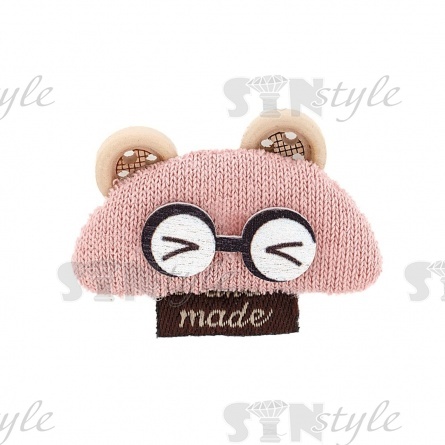 Аппликация 3D "Мышка", цвет грязно-розовый, размер 35х25 мм фото 1