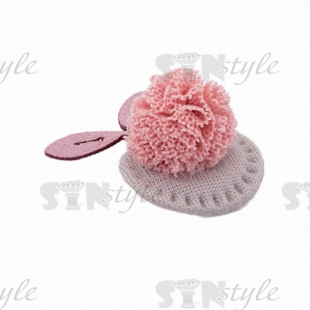 Аппликация 3D "Яблочко",цвет грязно-розовый плюс серый, размер 20х30 мм фото 2