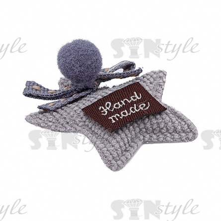 Аппликация 3D "Звездочка", цвет серый, размер 37х37 мм фото 2