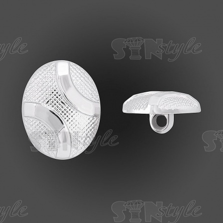 Пуговица пластиковая на ножке, размер 34L, цвет серебряный фото 1