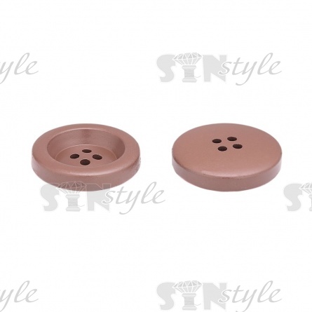 Пуговица пластиковая на четыре прокола, размер 44L, цвет кофейный фото 3