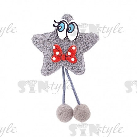 Аппликация 3D "Звездочка", цвет серый, размер 50х70 мм фото 1