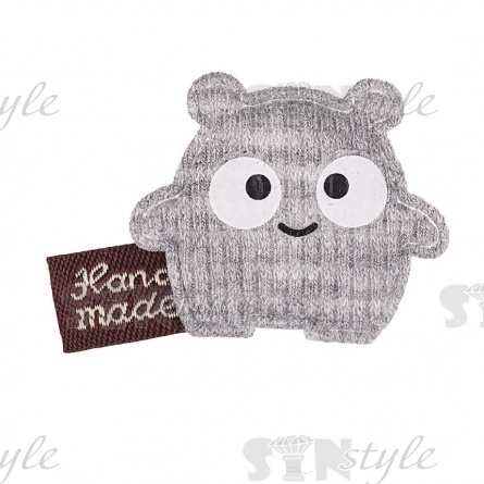 Аппликация 3D "Мишка", цвет серый, размер 45х30 мм фото 1