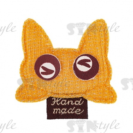 Аппликация 3D "Котик", цвет желтый, размер 35х33 мм фото 1