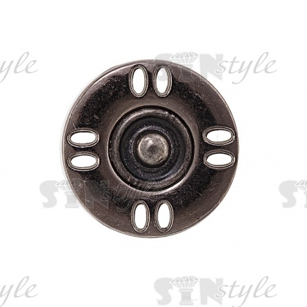 Кнопки пришивные, металлические №8, размер 18 мм, цвет черный никель фото 3