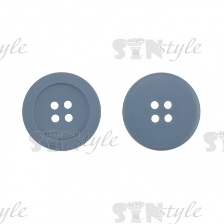Пуговица пластиковая на четыре прокола, синяя, 44L фото 1