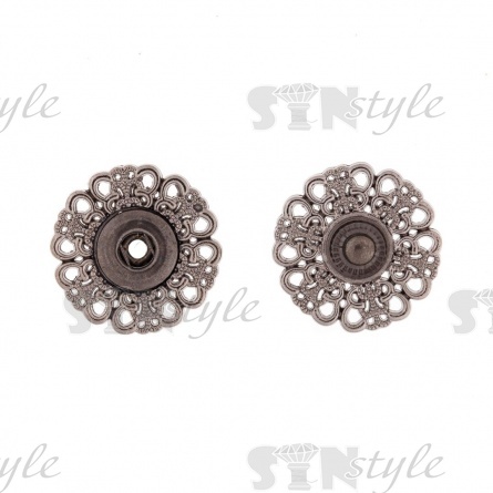 Кнопки пришивные, металлические №12, размер 25 мм, цвет темный никель фото 1