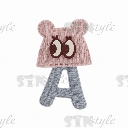 Аппликация 3D "Мишка", цвет грязно-розовый, размер 30х50 мм фото 1