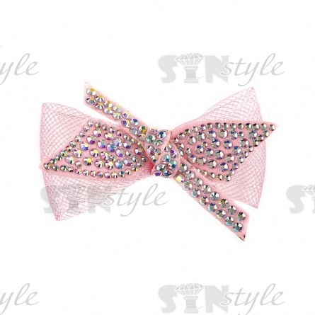 Аппликация с элементами из страз, цвет розовый, размер 66х35 мм фото 1