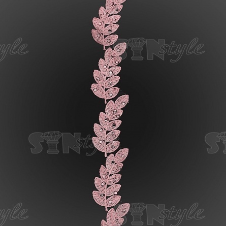 Листочки из капроновой ленты, ширина 35 мм, намотка 20 ярдов, цвет розовый (№ 24) фото 1