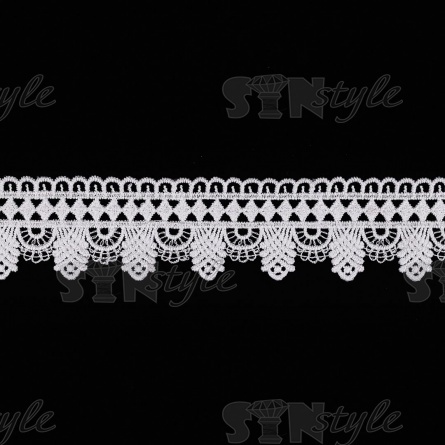 Кружево ажурное матовая нить, ширина 40 мм, цвет белый, намотка 15 ярдов  фото 1