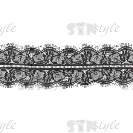 Кружево "Французское", ширина 105 мм, цвет черный, длина 3 метра фото 1